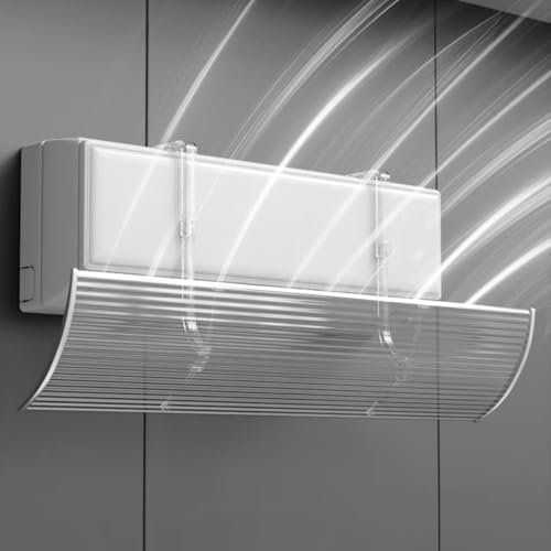 Déflecteur Climatisation Transparent Réglable JINGSHIQIAOPL, Deflecteur Climatiseur Rétractable, Couvre-vent Défensé Adaptés aux Climatiseurs Muraux(130CM/51IN)