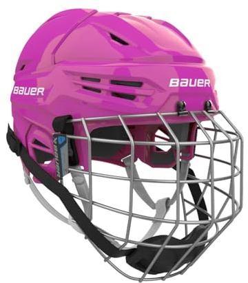 Bauer Re-Akt 55 hockeyhjälm kombo med ansiktsmask, senior (rosa, Large)