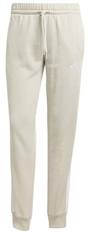adidas Femme Essentials 3-Stripes Fleece Slim Pants, Wonder Alumina/White, M