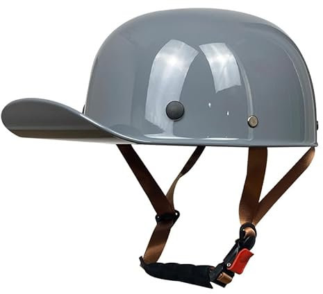 OZXDKJ Vintage Motorradhelm, DOT/ECE-Zulassung Motorrad Baseball Kappe Helme, Herren Damen Motorrad Brain Cap Helm, Retro Motorrad Offener Helme, Motorrad Halbhelme Für Cruiser Chopper Scooter