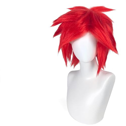 Rot Kurze Perücke für Erwachsene Karneval Fashing Halloween Cosplay Kostüm Perücke