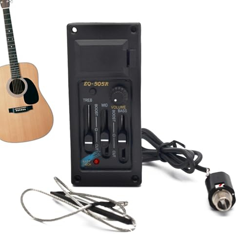 Akustikgitarren-Tonabnehmer, Gitarren-Equalizer, Piezo-Tonabnehmer, Verstärker | verstärkt den Klang der elektroakustischen Gitarre, Tonabnehmer, Equalizer D