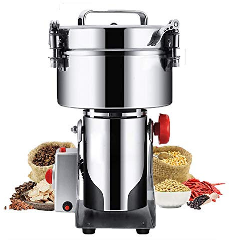 YXYLJOZ 2500 Gram High-Speed Grain Grinder Mill 4200W Stainless Steel Powder Machine Grain Spice Pulverizer for Rice