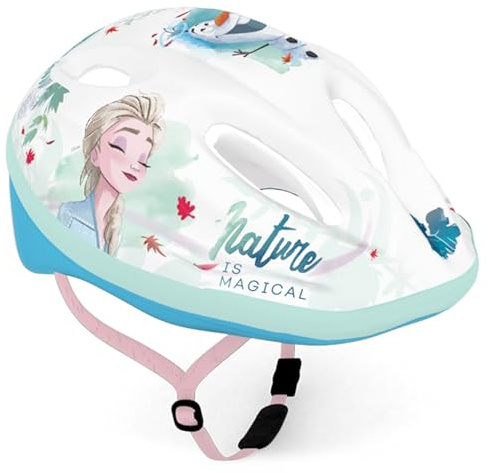 Frozen Elsa Anna Olaf Casco da bicicletta per ragazzi, per ragazze, leggero, regolabile 52-56 cm (Bianco)
