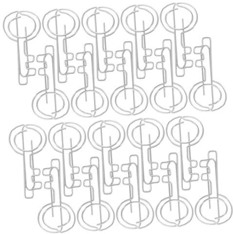 SEWACC 20stücke Kleine Metallische Büroklammern Schlüssel-form Leichte Papierklammern Lesezeichen Clips Für Dokumentenorganisation Büro Schule Geschenkidee