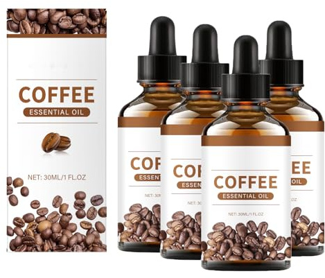 Pflegendes Kaffee-Körperöl - Spendet Feuchtigkeit und beruhigt trockene Haut - Langanhaltendes Kaffee-Aroma - Leichte, schnell absorbierende Textur für seidig glatte Haut - Verwöhngeschenk für (4PCS)