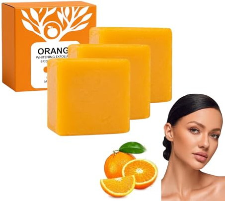 Naturale Dolce Arancia Sapone Bar con Esfoliante Peel - Biodegradabile Viso & Corpo Detergente per la maggior parte dei Tipi di Pelle, Rinfrescante Olio Essenziale Infuso Bar (3 scatole)