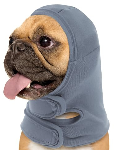 Yoolhamy Dog Snood Ear Protectors, Dog Ear Defenders Anxiety Calming Hood Ears Muffs Noise Protection Head Cover No Shake Head Wraps for Grooming Firework Force (Grey, M)