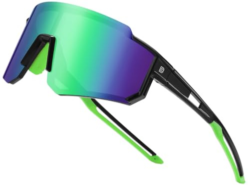 DUCO Polarisierte Sport Sonnenbrille für Herren Damen UV400 Schutz Baseball Radfahren Laufen Fischen Sonnenbrille DC0068 | [24g TR-90 Super Leicht Fahrradbrille] Wrap Around Sportbrille UV400 Laufbrille Polbrille für Laufen/Ebike/Rennrad/Baseball