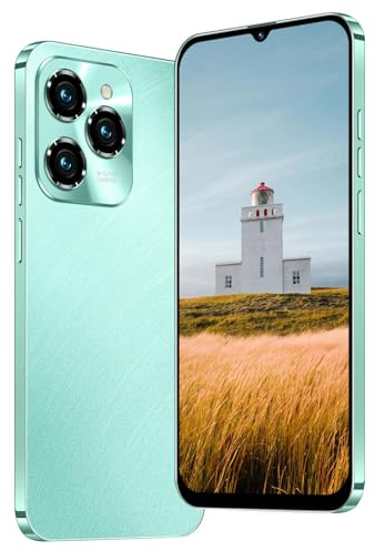 JoyHandy Unlocked 4G Mobile Phones,6.3 inch HD+ Display, 3GB RAM+32GB ROM, Dual SIM Dual Cameras Android 12.0 OS,GPS/WIFI/OTG/FACE ID/Fast Charger Smartphone (Hot40Pro-Green)
