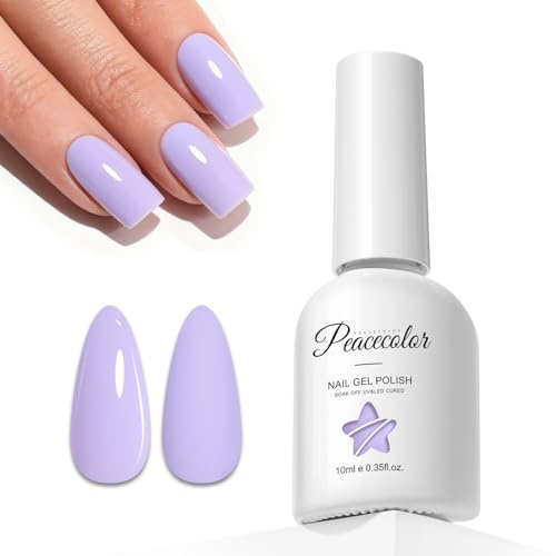 PEACECOLOR Smalto Semipermente per Unghie in Gel Viola, UV/LED Smalti per Unghie Colori per Manicure Nail Art Regalo, 10ML | Smalto gel soak off UV LED, per manicure, regalo per donne