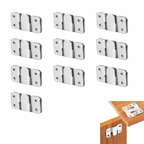 10 Pièces Support Montage Encastré Dissimulé 5,4 × 4cm, Supports Suspension Emboîtement Robuste, Fixation Murale En Acier Inoxydable, Fixation Invisible Pour Cadres Et Miroirs