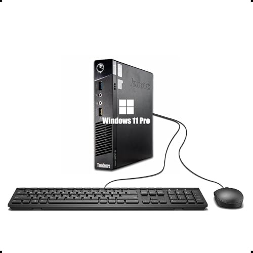 Lenovo ThinkCentre M93/M93P Mini Desktop Computer PC, Intel Core i5-4570, 8 GB RAM, 256 GB SSD, WiFi, Bluetooth, US QWERTY Keyboard, Windows 11 Pro (Renewed)