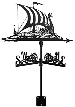 Banderuola segnavento in Metallo, indicatori di direzione del Vento, banderuole con Silhouette di Aquila e Barca a Vela, banderuole segnavento per Esterni, capannoni, Cortili, giar