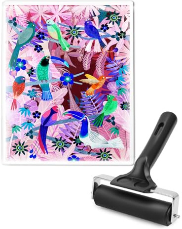Kit di piastre per stampa in gel, 20,3 x 25,4 cm, con rullo Brayer da 10 cm