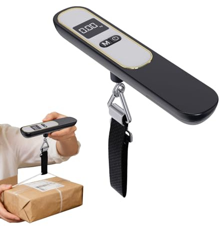 Báscula de equipaje, Báscula de equipaje de 50 kg con gancho y pantalla LCD | Báscula digital | Para senderismo, trekking, hogar, avión, al aire libre, viaje y camping