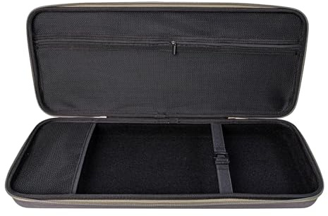 Uqezagpa Funda de transporte para teclados mecánicos de tamaño completo con malla, bolsillo para accesorios, resistente a los impactos, materiales de tela impermeable, funda para teclados mecánicos