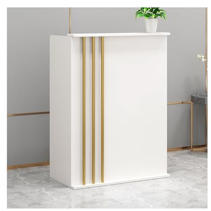 Receptionsskrivbord – snygg vit främre räknare för kontor och salongskassa, elegant design för professionella utrymmen, 80 cm bred