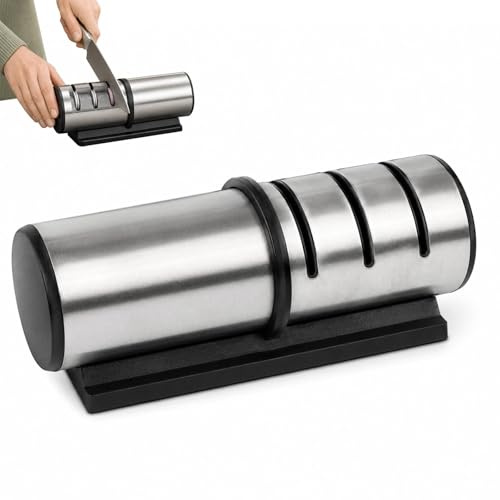 shixpiov Manuelle Messerschärfer Profi Rollschleifer Messerschärfer mit Diamant Rollen Keramik Stein, DreieckschleiferNabenschleifer Technologie scherenschleifer messerschärfer knife sharpener