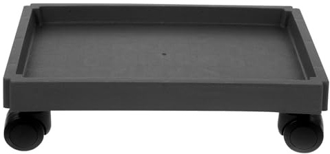 SHOWERORO Sottovaso Rettangolare con Ruote in Plastica Nera, Facile da Pulire e Resistente, Supporto Mobile per Vasi da Fiori per Uso Interno ed Esterno