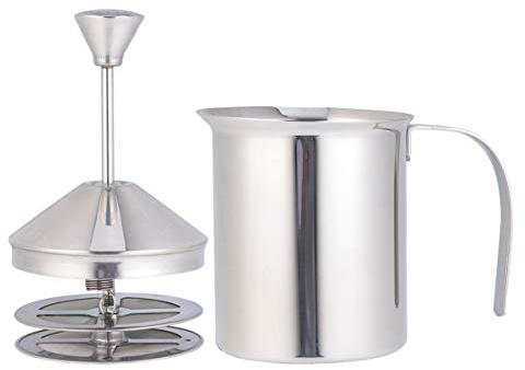 YARNOW 400cc Montalatte Manuale in Acciaio Inox Filtro Doppia Rete Per Latte Gorgogliatore Per Caffè