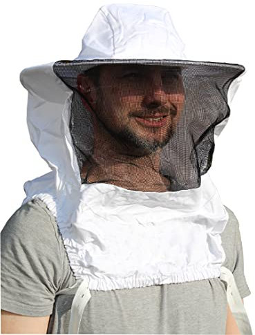 Förster-Fellnest | Praktischer Imkerhut, Imkerhaube, Bienenhut mit Schleier - sehr gut abschliessender Imkerschleier