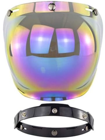 SUNGOOYUE Visière de Casque à Visage Ouvert Casque de Moto Visière à Bulles Pare-Vent Pare-Soleil pour Casques de Moto Accessoire