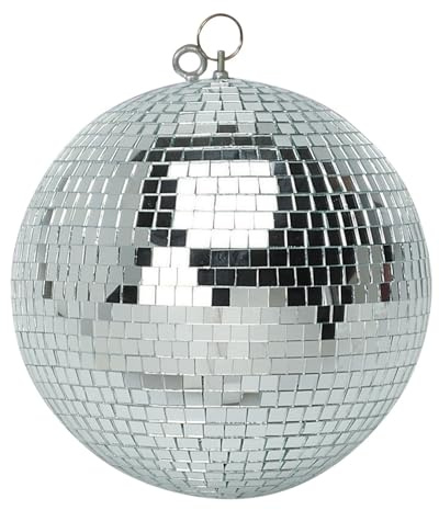 Boule à Facettes Argentée 40cm FXLab avec deux points de suspension - Matériau Léger - Mirroir Poli