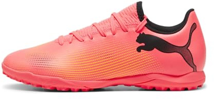 Puma Men's Future 7 Play Turf Trainer Soccer Shoe, Sunset Glow-Puma Black-Sun Stream, 11