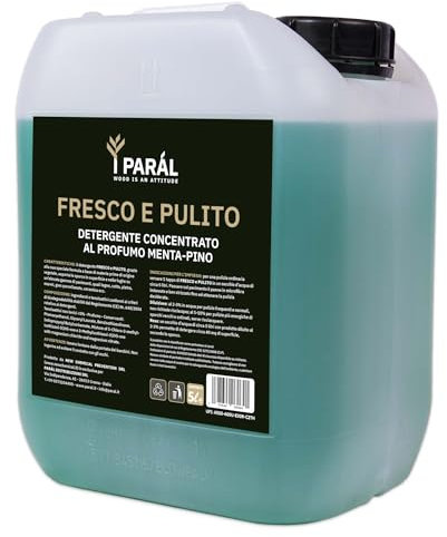 Detergente Lavapavimenti Professionale PARAL FRESCO E PULITO 5Lt - Detersivo Pavimenti Concentrato per PARQUET - COTTO - MARMO - GRES - Profumato MENTA E PINO