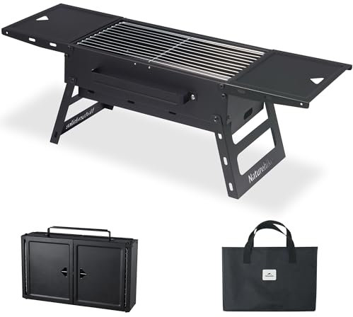 Naturehike Tavolo da campeggio portatile con barbecue a carbonella, tavolo pieghevole da campeggio e barbecue, ideale per barbecue all'aperto, campeggio, cucina, viaggi, picnic