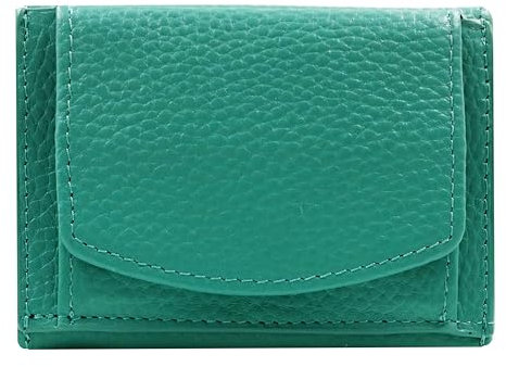 FreeHaveFun Mini Geldbörse Damen klein Leder, Türkis, kleines Portemonnaie Kleiner Geldbeutel Wallet for Women Portmonee Brieftasche Kinderportmonee Teenager Mädchen Damenportemonnaie Reiseportmonaie
