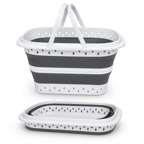 UR CHOICE 68L Collapsible Laundry Basket | Space Saving Foldable Pop Up Plastic Storage Container or Organizer for Clothes, Toys, and More, Durable and Comfort Grip Handles
