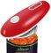 Abrelatas eléctrico, borde liso, abrelatas One Touch, portátil, inalámbrico, sin bordes afilados, para chefs, niños y personas mayores con artritis (rojo)
