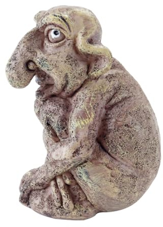 Hoite Stone statyett Gargoyle staty gotisk kikande väktare omfamning knän utomhus trädgård utsökt harts skulptur dekorationer prydnader handgjorda