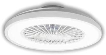 Zephir Ventilatore Plafoniera LED 30W, Luce Bianca CCT, 6 Velocità, Timer, Funzione Reverse E Notturna, 7 Pale Trasparenti, 14.5x48.5 Cm