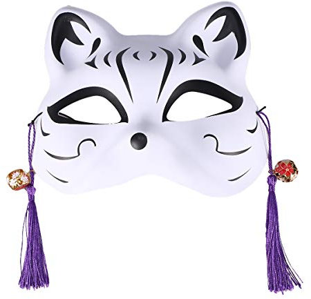 Masque de chat japonais en masque de cosplay pour les fêtes et la photographie Léger et confortable pour les événements d'anime Masque de chat élégant pour costumes et décoration