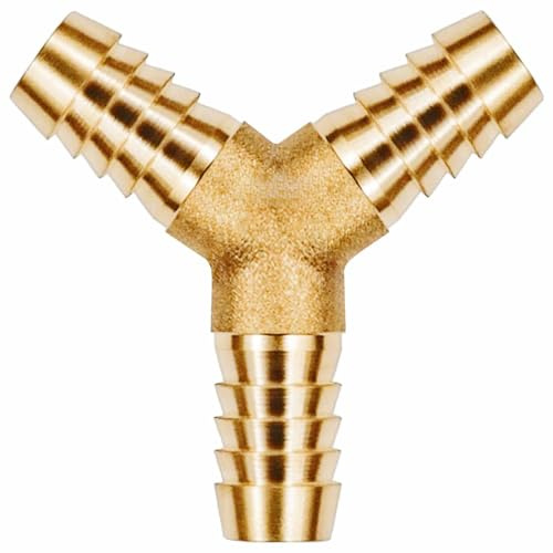 MegaHaustechnik Schlauchverbinder Y-Stück, Tülle außen 19mm, Messing | Trinkwasser geeignet, Tülle-Außendurchmesser 19mm, Abzweig Verteiler