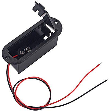 Healifty Boîtier de batterie pour guitare 9 V avec câble de batterie pour guitares électriques et basses actives, compatible avec les systèmes de micros