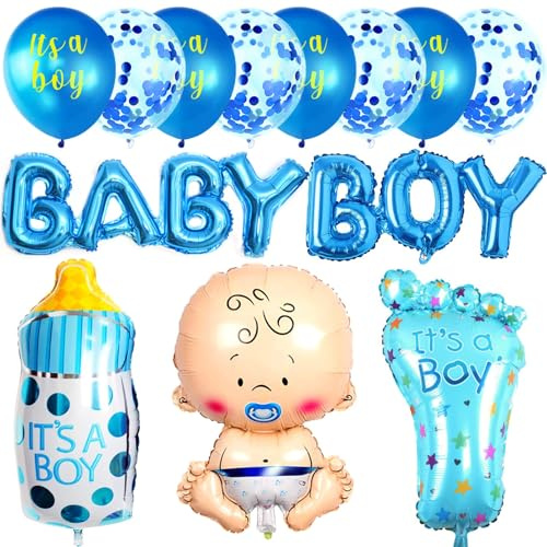 Babyparty Deko Junge,BoyBallon,It a Boy Blaue Luftballons,Luftballon Jungen | Boy Ballon,Gender Reveal Party Dekoration,für Deko Geburt Junge Willkommen,Geschlecht Offenbaren Ballons,Baby Shower Deko