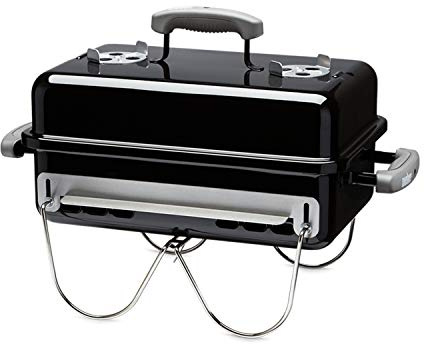 Weber 121908 Go Ware Tabletop Camping Grill, Barbecue, Stove, BBQ, Grill, Charcoal, Bonfire Stand, For 2 to 3 People, Black
