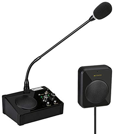 Retekess TW106 Altavoz de Ventana, Sistema de Intercomunicación de Mostrador, Intercomunicador de Ventana de 2 Vías para Escuela, Ventanilla de Boletos, Consultorio Médico, Clínica, Banco