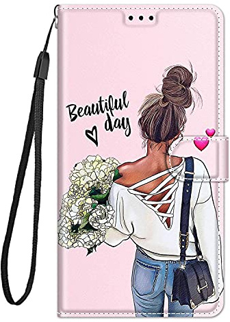 Guxira Hülle Leder für Samsung Galaxy S20 FE 2022 / S20 FE 5G / 4G Handyhülle, Niedliches Klapphülle Lederhülle mit [360 Grad Stoßfest] [Kartenfachr] Schutzhülle Klappbar Flip Case Cover - Mädchen
