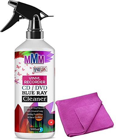 PROFESSIONAL VINYL RECORD CLEANER CD DVD CLEANING FLUID SPRAY Fast Delivery (500ML SPRAY CLOTH)