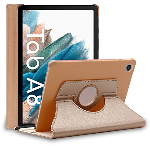 ebestStar - Cover per Samsung Galaxy Tab A8 10.5 (2021) SM-X200 X205, Custodia Protezione Rotazione 360, Pelle PU, Dorato