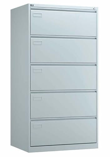 Froschkönig24 Bisley ECO Hängeregistraturschrank 5 OH doppelbahnig Stahlmöbel Lichtgrau