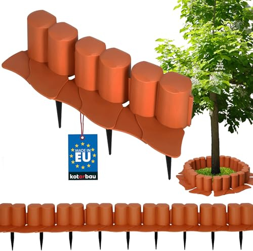 KOTARBAU® Palissade de jardin 100 mm x 3,02 m Rouge brique pour délimiter les pelouses et les trottoirs
