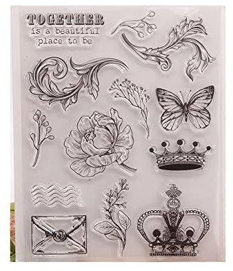 Qoiseys Krone transparente Stempel für Kartenherstellung, klare Gummistempel für DIY Scrapbooking Fotoalbum Siegel Stempel Prägung Album Dekor Handwerk