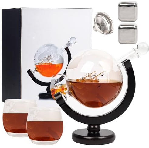 Ensemble de décanteur à whisky, décanteur à whisky, décanteur de bateau à whisky, décanteur globe, carafe à whisky pour homme, carafe à whisky pour homme