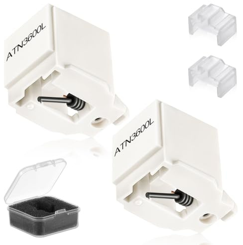 Dreyoo 2 Pack Record Player Needle Replacement for ATN3600L, Turntable Stylus Compatible with Audio-Technica ATPL30/ATPL50/ATLP60/ATLP60USB/ATLP2D/ATLP2DUSB Vinyl Turntable Player